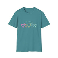 White Teal and Maroon T-Shirt with Colorful Chicken Graphic Flock Mama Unisex Softstyle Tee - Ocean State Styles