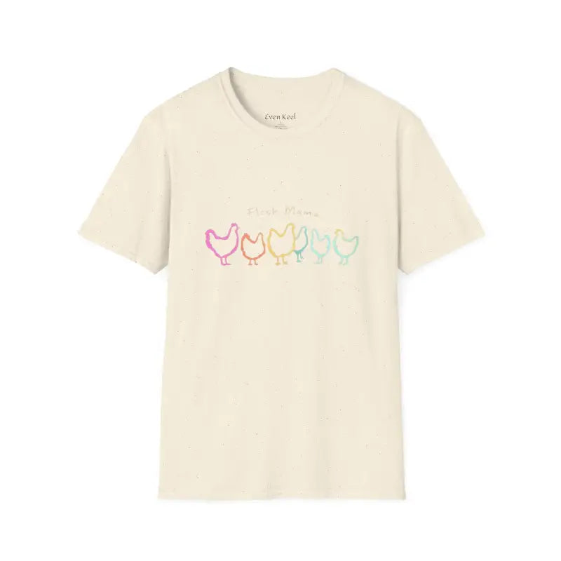 White Teal and Maroon T-Shirt with Colorful Chicken Graphic Flock Mama Unisex Softstyle Tee - Ocean State Styles