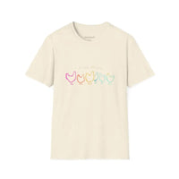 White Teal and Maroon T-Shirt with Colorful Chicken Graphic Flock Mama Unisex Softstyle Tee - Ocean State Styles