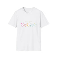 White Teal and Maroon T-Shirt with Colorful Chicken Graphic Flock Mama Unisex Softstyle Tee - Ocean State Styles