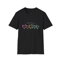 White Teal and Maroon T-Shirt with Colorful Chicken Graphic Flock Mama Unisex Softstyle Tee - Ocean State Styles