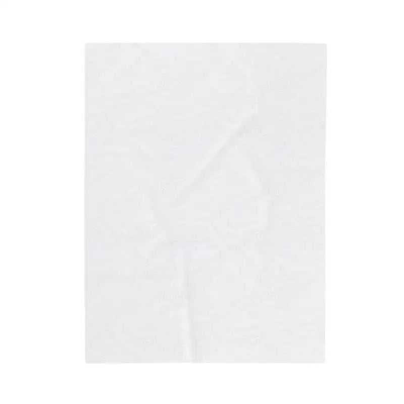 White Velveteen Plush Blanket featuring a Plant Mama pattern on white tissue backdrop