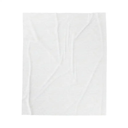 Wrinkled white paper sheet on White Velveteen Plush Blanket with Plant Mama Pattern