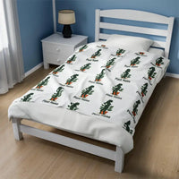 White Velveteen Plush Blanket with Plant Mama Pattern Delight - Ocean State Styles