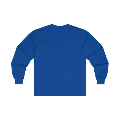 Royal blue long-sleeved Witty Snowboarding Shirt for stylish winter wear