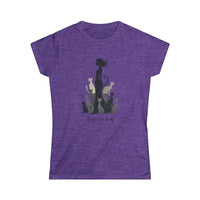 Women Cat Lady Graphic Tee in Pink Purple and Light Blue - Ocean State Styles