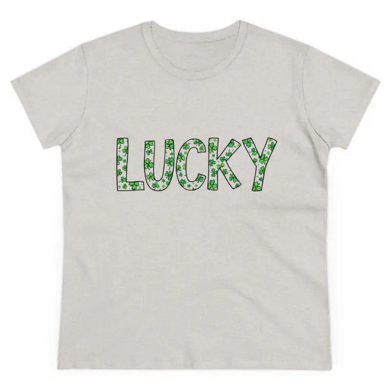 Women Lucky Shamrock Tee for St Patrick Day featuring a vibrant shamrock design