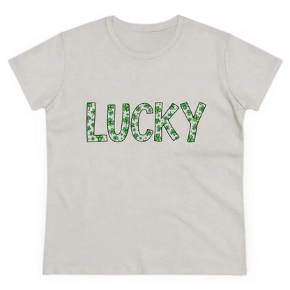 Women Lucky Shamrock Tee for St Patrick Day featuring a vibrant shamrock design