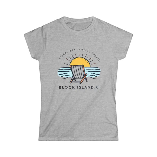 Women Relaxed Beach Tee Sleep Eat Relax Repeat Fashion - Ocean State Styles