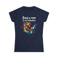 Women Softstyle T Shirt with Colorful Mother and Child Graphic - Ocean State Styles