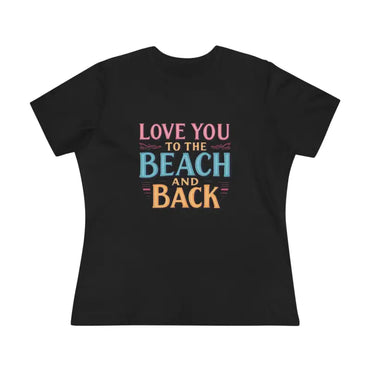 Black Women’s Beach Lovers Cotton Tee with Love You To The Beach And Back design