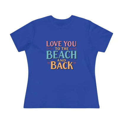 Blue Women’s Beach Lovers Cotton Tee featuring Love You To The Beach design