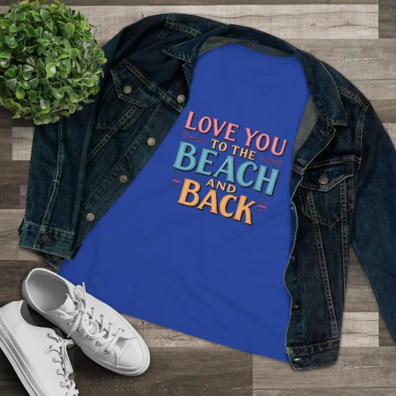 Womens Beach Lovers Cotton Tee Love You To The Beach And Back - Ocean State Styles
