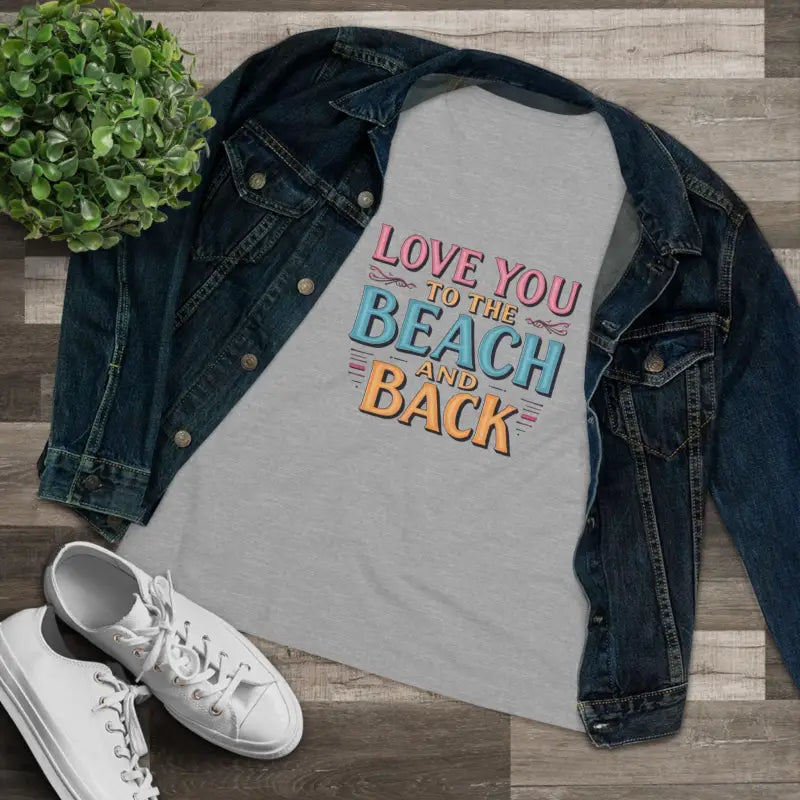 Womens Beach Lovers Cotton Tee Love You To The Beach And Back - Ocean State Styles