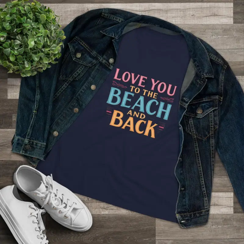 Womens Beach Lovers Cotton Tee Love You To The Beach And Back - Ocean State Styles