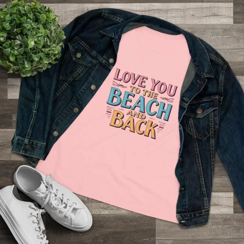Womens Beach Lovers Cotton Tee Love You To The Beach And Back - Ocean State Styles