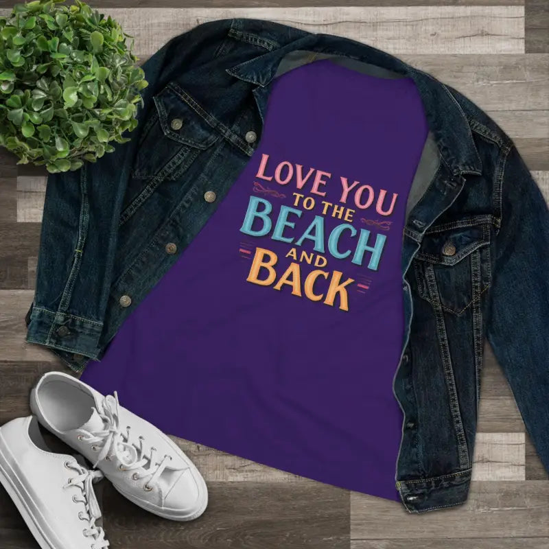 Womens Beach Lovers Cotton Tee Love You To The Beach And Back - Ocean State Styles
