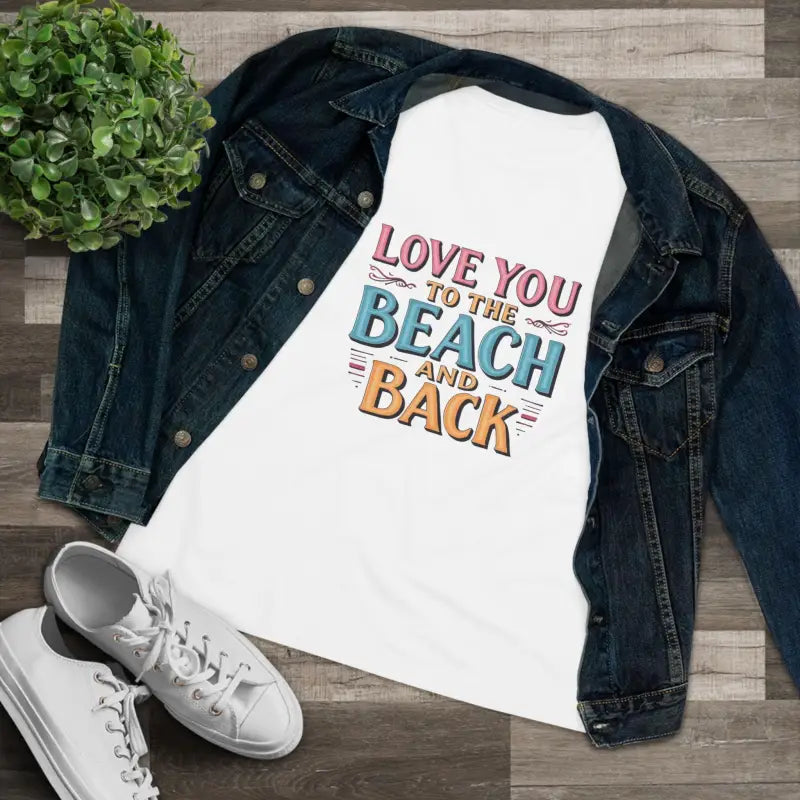 Womens Beach Lovers Cotton Tee Love You To The Beach And Back - Ocean State Styles