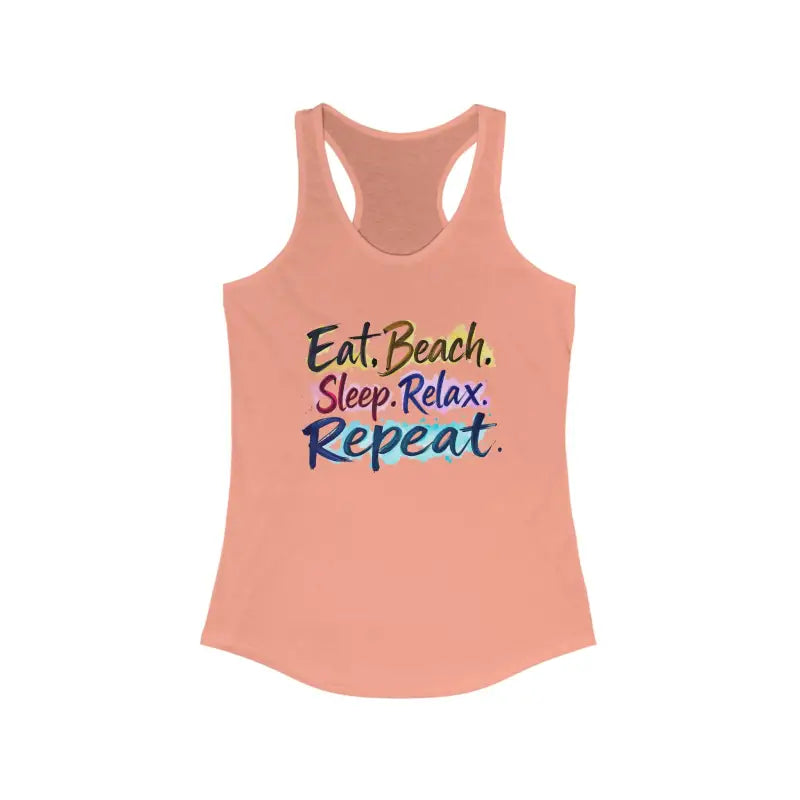 Womens Beach Vibes Racerback Tank Top for Summer Fun Wear - Ocean State Styles