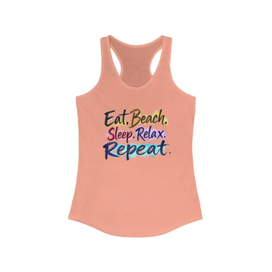 Womens Beach Vibes Racerback Tank Top for Summer Fun Wear - Ocean State Styles