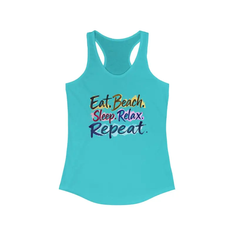 Womens Beach Vibes Racerback Tank Top for Summer Fun Wear - Ocean State Styles