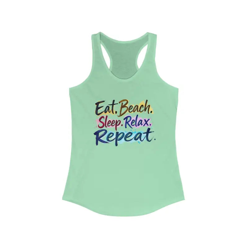 Womens Beach Vibes Racerback Tank Top for Summer Fun Wear - Ocean State Styles