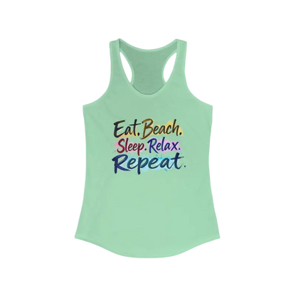 Mint green racerback tank top from Womens Beach Vibes collection for stylish summer wear