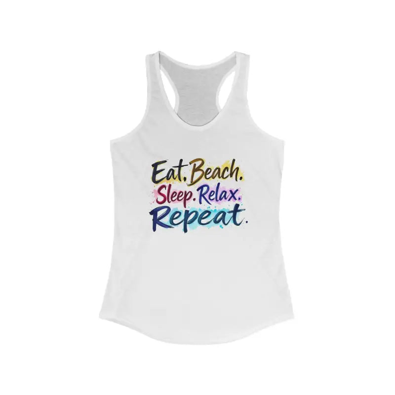 Womens Beach Vibes Racerback Tank Top for Summer Fun Wear - Ocean State Styles