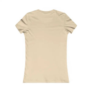 Light tan women’s short-sleeve fitted T-shirt with floral print from Women’s Flower Power collection