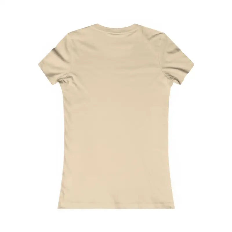 Light tan women’s short-sleeve fitted T-shirt with floral print from Women’s Flower Power collection