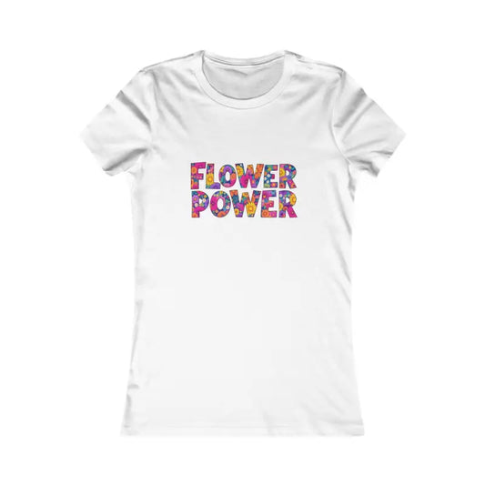 Turquoise Women’s Floral Flower Power Print T Shirt with colorful graphic design