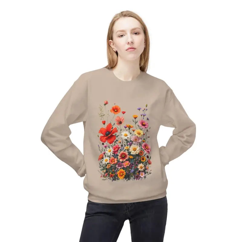 Women's Floral Sweatshirt Softstyle Fleece Crewneck - Ocean State Styles
