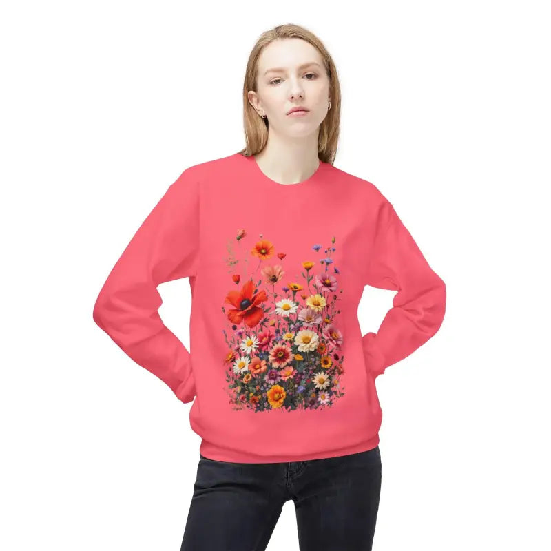 Women's Floral Sweatshirt Softstyle Fleece Crewneck - Ocean State Styles