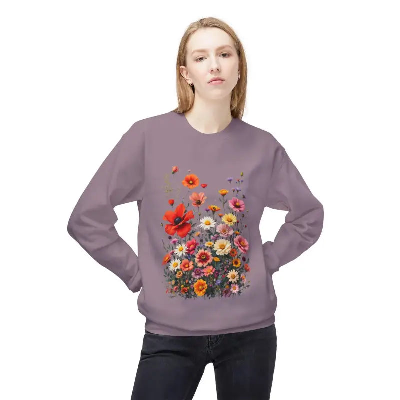 Women's Floral Sweatshirt Softstyle Fleece Crewneck - Ocean State Styles