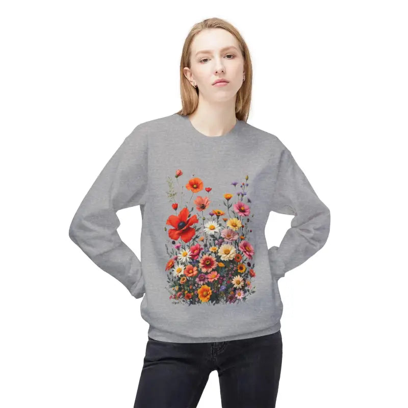 Women's Floral Sweatshirt Softstyle Fleece Crewneck - Ocean State Styles