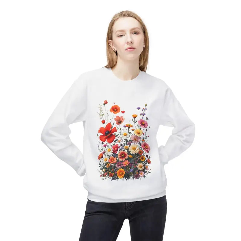 Women's Floral Sweatshirt Softstyle Fleece Crewneck - Ocean State Styles