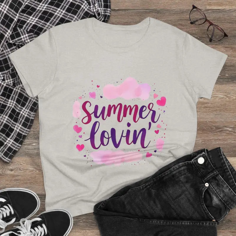 Women's Gray Summer Lovin Cotton Tee Casual Shirt - Ocean State Styles