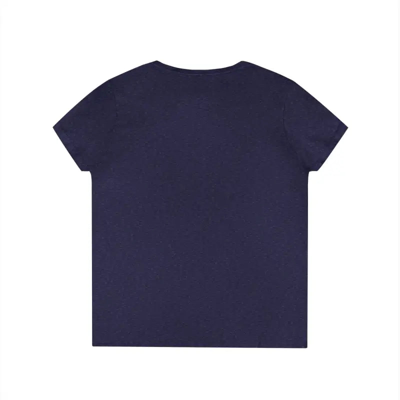 Dark blue short-sleeved V neck T shirt with floral design for Women’s Flower Power collection