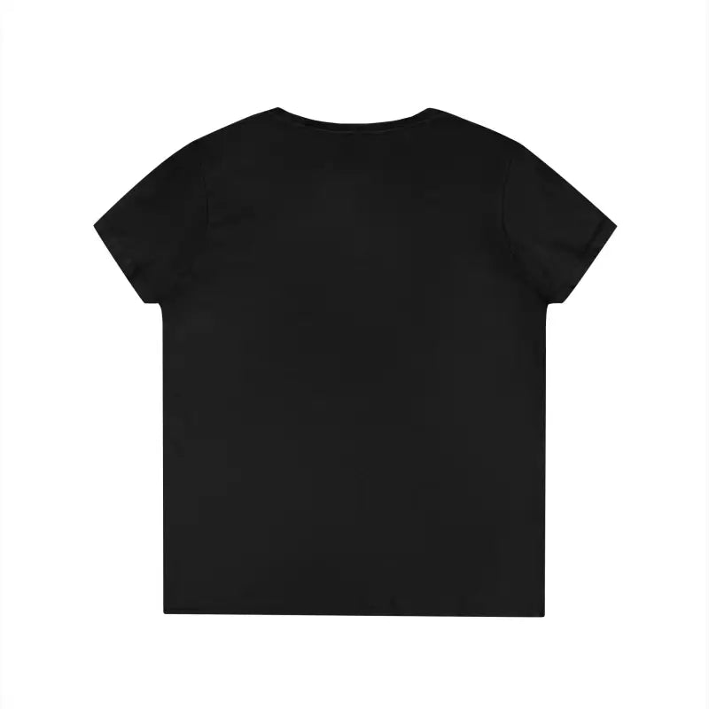 Plain black short-sleeved V Neck T Shirt displayed in Women’s Flower Power T Shirt product