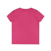 Plain fuchsia short-sleeved crew neck T-shirt for Women’s V Neck Flower Power T Shirt