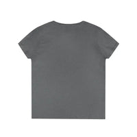 Plain gray short-sleeved V neck T shirt for women in the Women’s V Neck Flower Power T Shirt collection