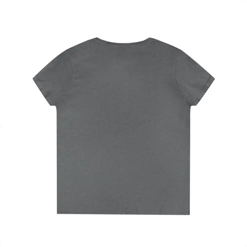 Plain gray short-sleeved V neck T shirt for women in the Women’s V Neck Flower Power T Shirt collection