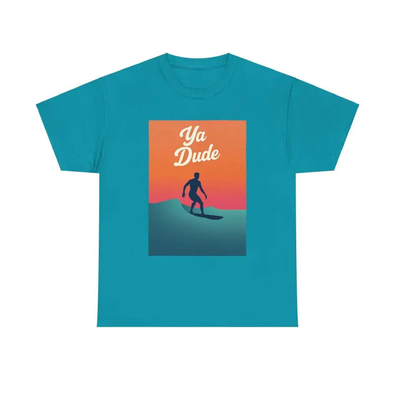 Ya Dude Surfing Tee in Brown Gray and Salmon for Beach Lovers - Ocean State Styles