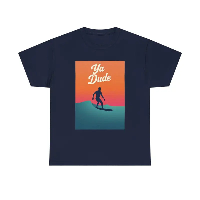 Ya Dude Surfing Tee in Brown Gray and Salmon for Beach Lovers - Ocean State Styles