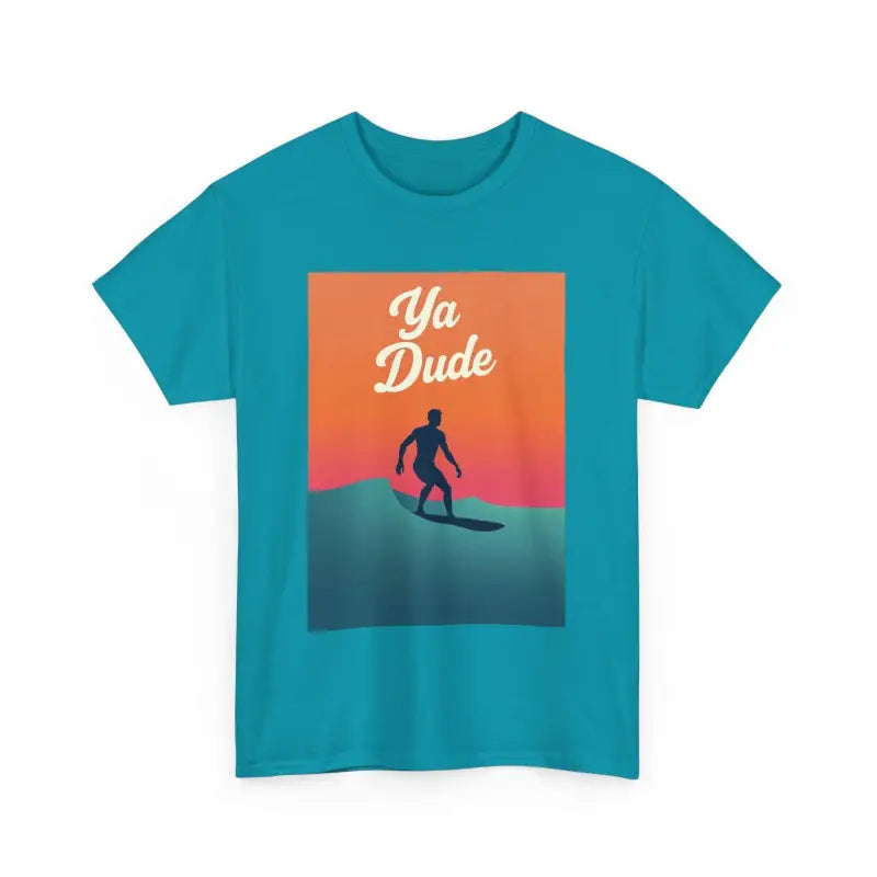 Ya Dude Surfing Tee in Brown Gray and Salmon for Beach Lovers - Ocean State Styles