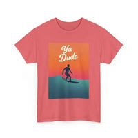Ya Dude Surfing Tee in Brown Gray and Salmon for Beach Lovers - Ocean State Styles