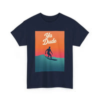 Ya Dude Surfing Tee in Brown Gray and Salmon for Beach Lovers - Ocean State Styles