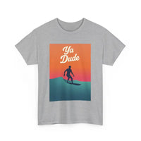 Ya Dude Surfing Tee in Brown Gray and Salmon for Beach Lovers - Ocean State Styles
