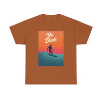 Ya Dude Surfing Tee in Brown Gray and Salmon for Beach Lovers - Ocean State Styles
