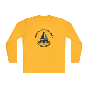 Yellow Long Sleeve Shirt With Sailboat Graphic For Active Lifestyle - Ocean State Styles